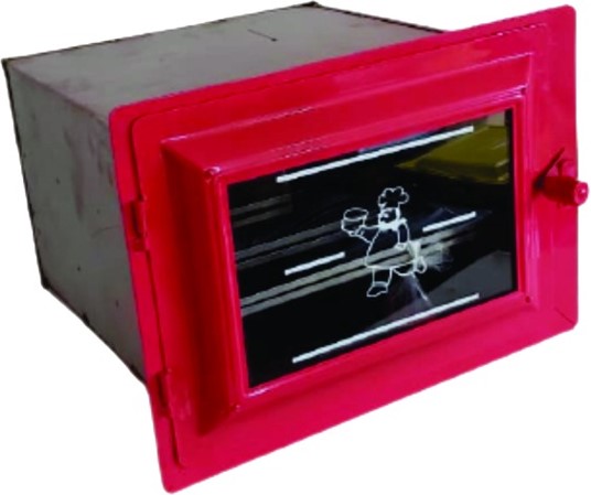 forno com tampa de vidro vermelho